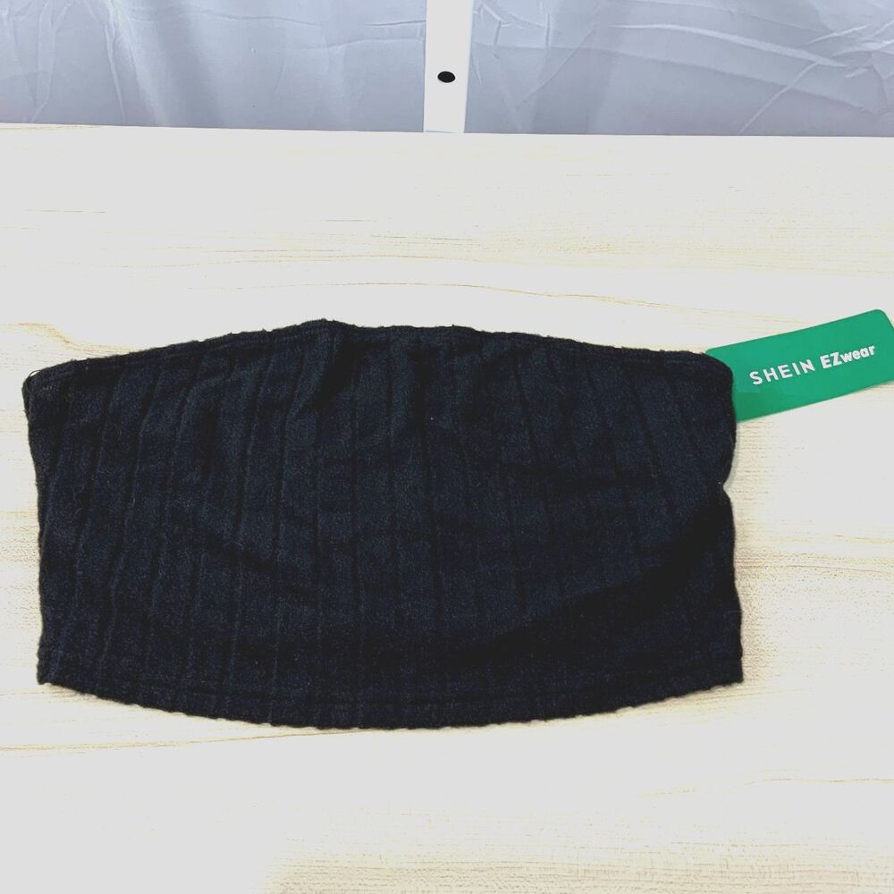 NWT Shein EZWear Bandeau Black Size Large